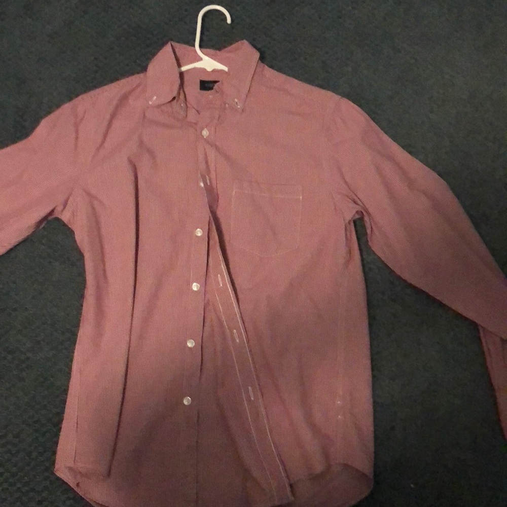 J Crew Red and White Button Down Size Small